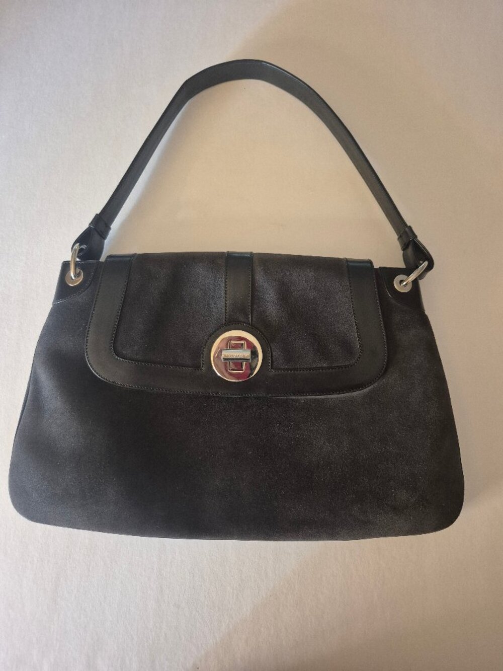 Tiffany & Co. Leather and Suede Black/Gray shoulder bag